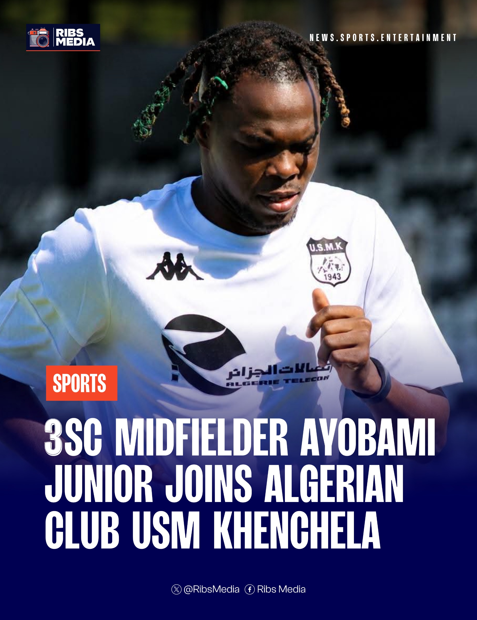 3SC midfielder Ayobami Junior joins Algerian club USM Khenchela