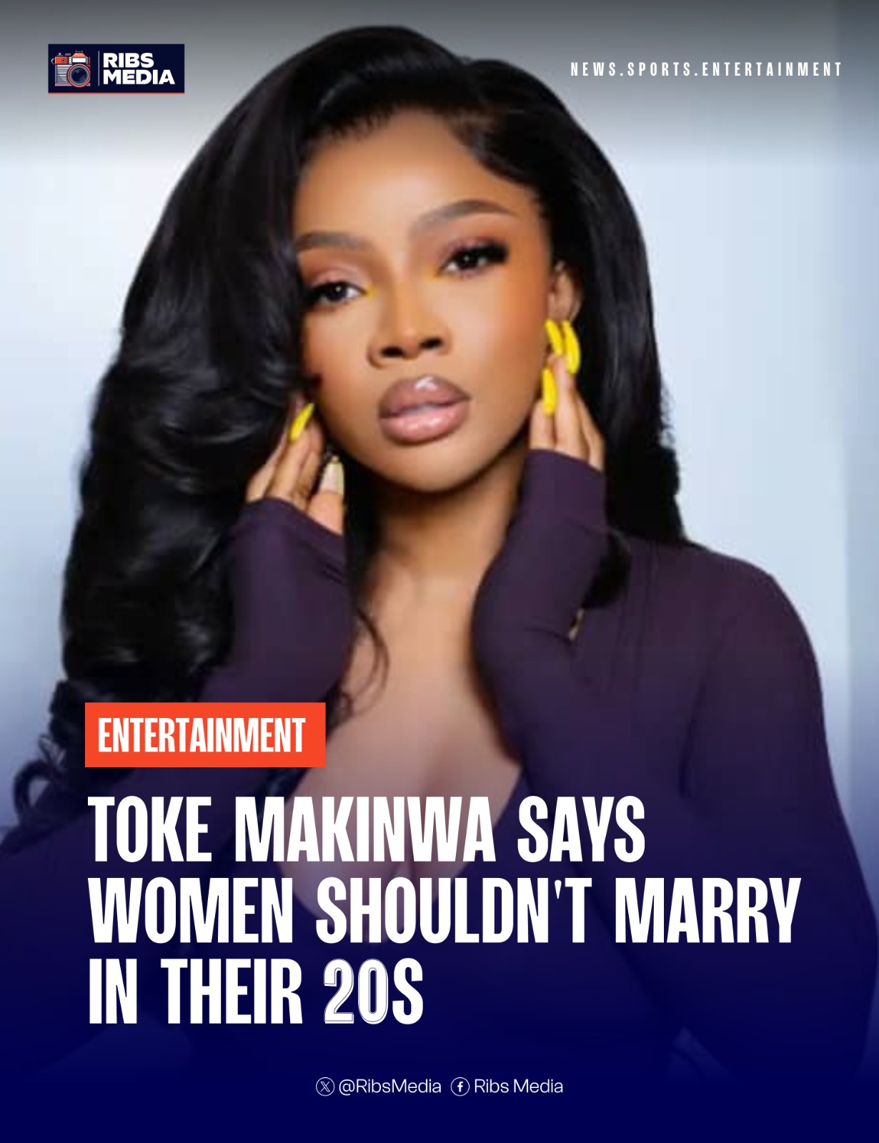 Toke Makinwa says women should avoid marriage in their 20s