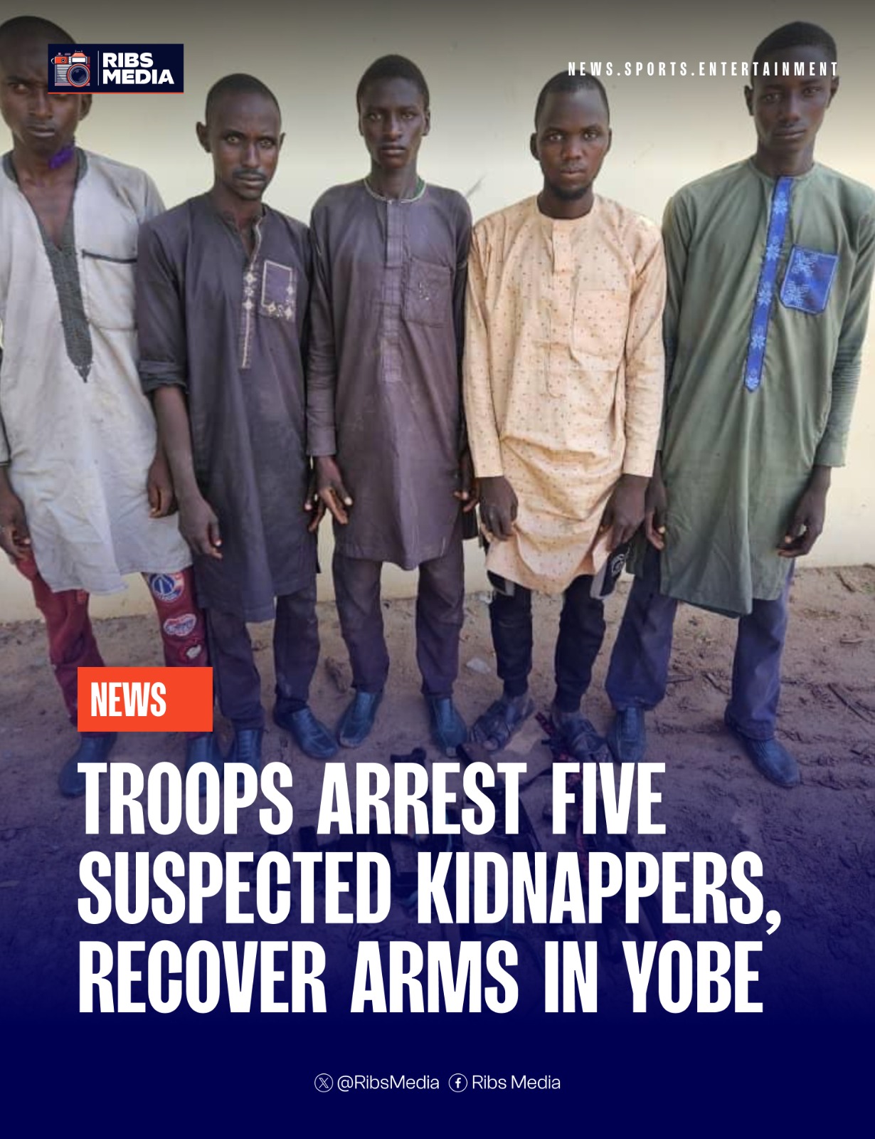 Troops arrest five suspected kidnappers, recover arms in Yobe