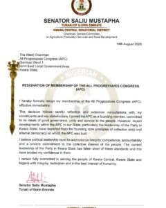 Senator Saliu Mustapha dumps APC, bags PDP ticket for Kwara Central