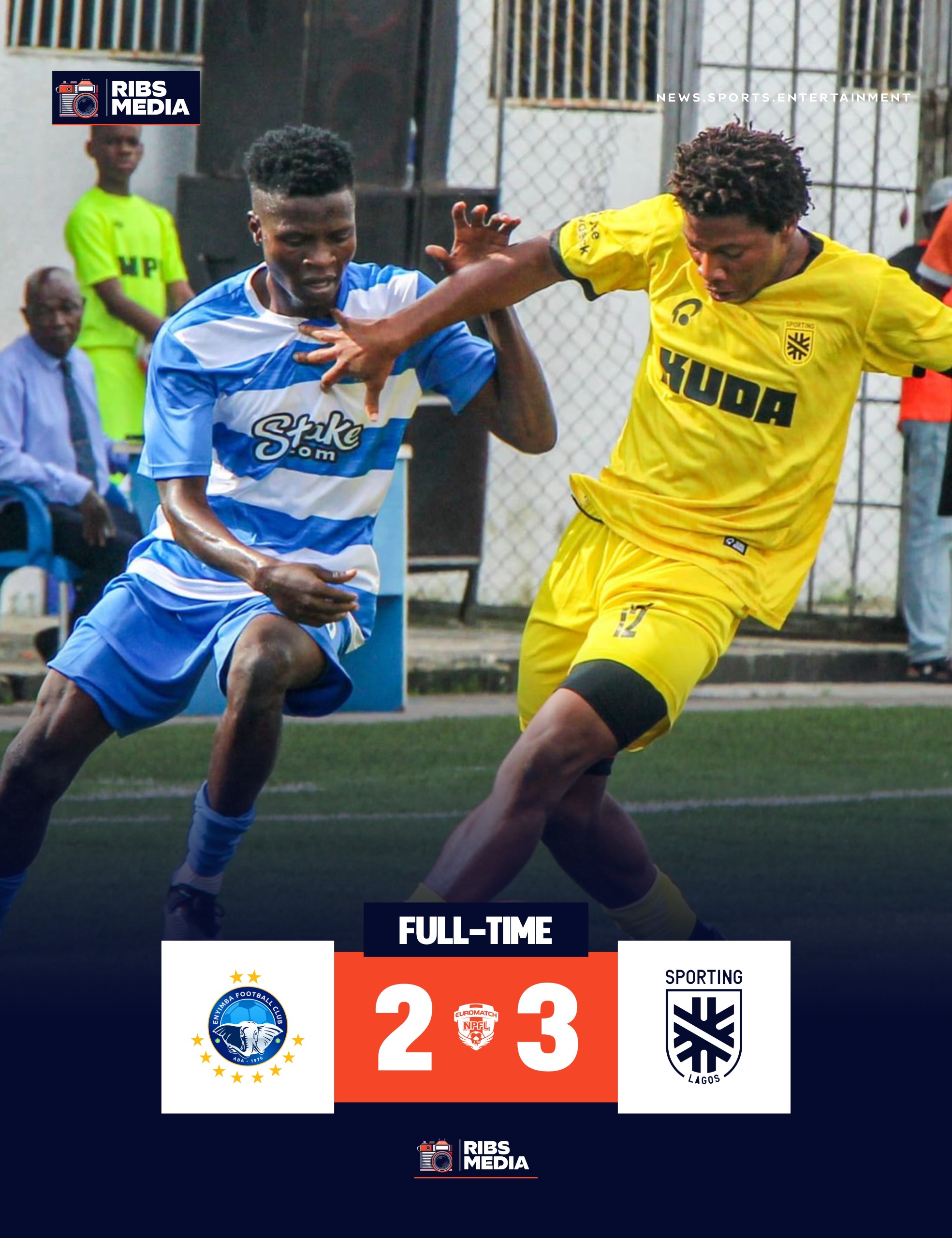 Euromatch NPFL: Sporting Lagos pile more misery on Enyimba as Rangers, 3SC, Kwara United, Barau, Insurance record wins
