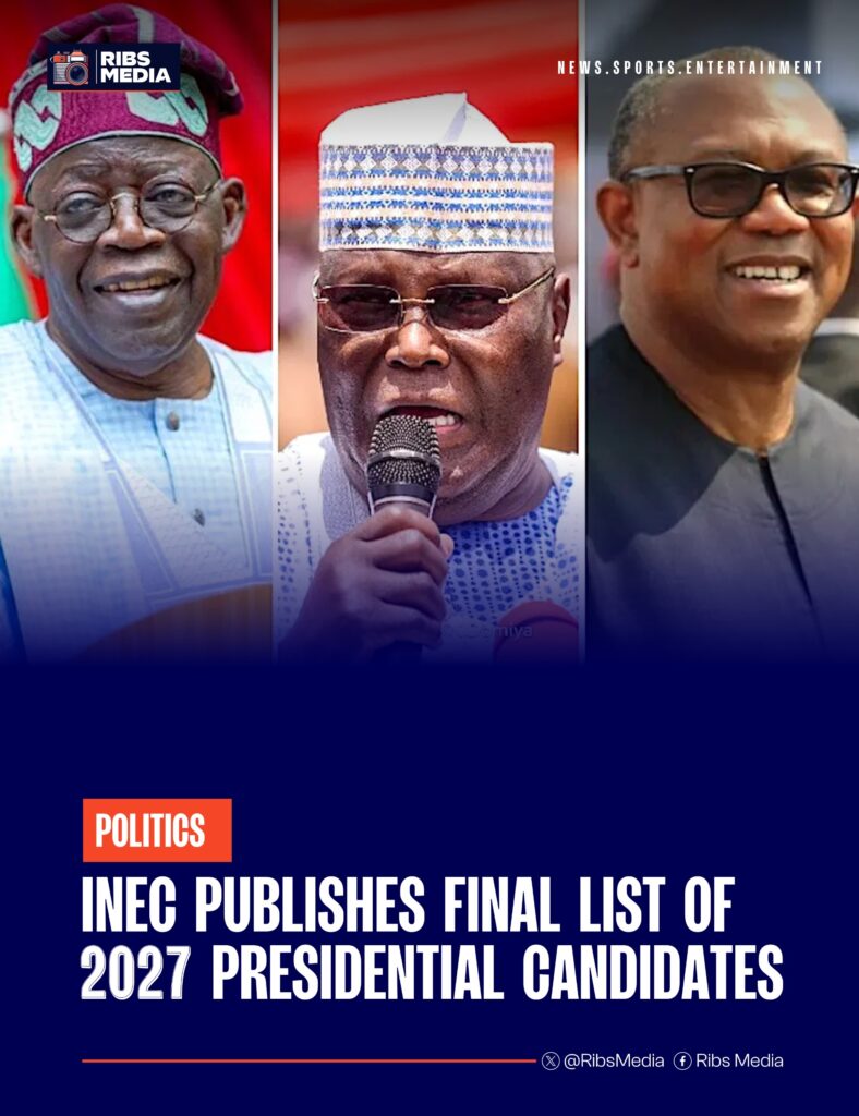 INEC publishes final list of 2027 presidential candidates