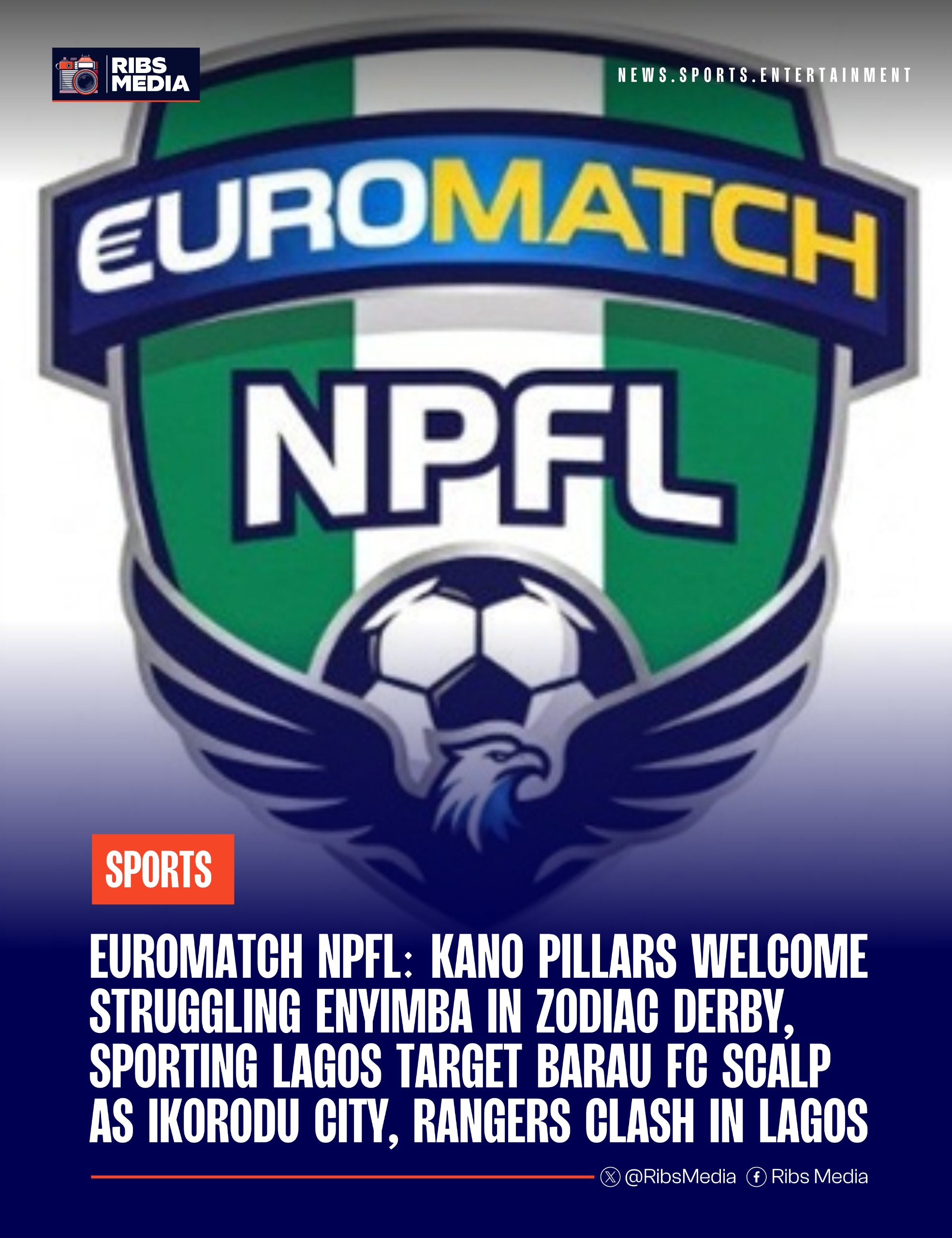 EuroMatch NPFL Preview: Pillars host Enyimba; Sporting Lagos, Ikorodu City face tough tests
