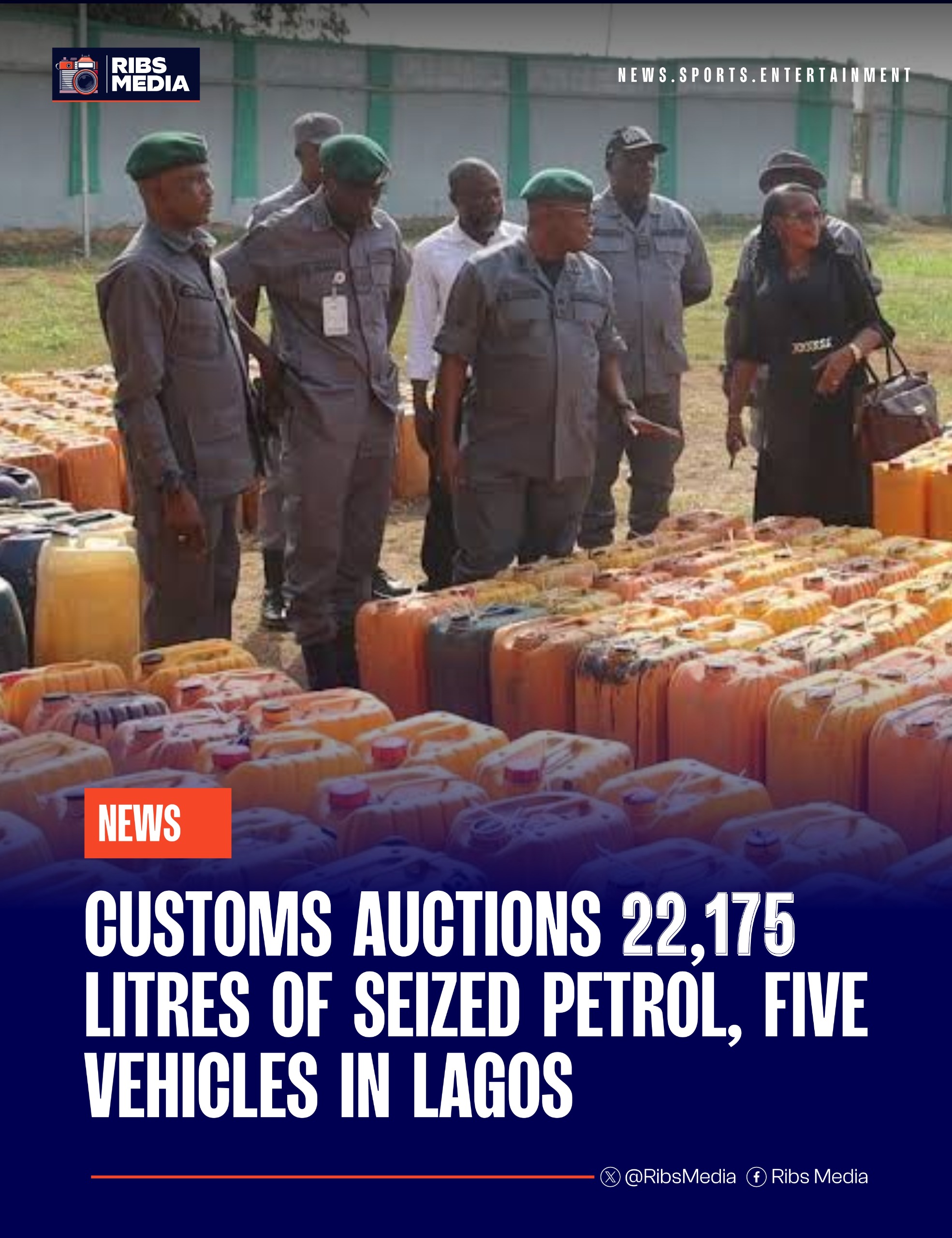 Customs auctions 22,175 litres of seized petrol, five vehicles in Lagos